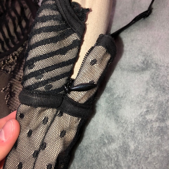 lacy black and tan sexy bodycon dress from bebe - Picture 3 of 4